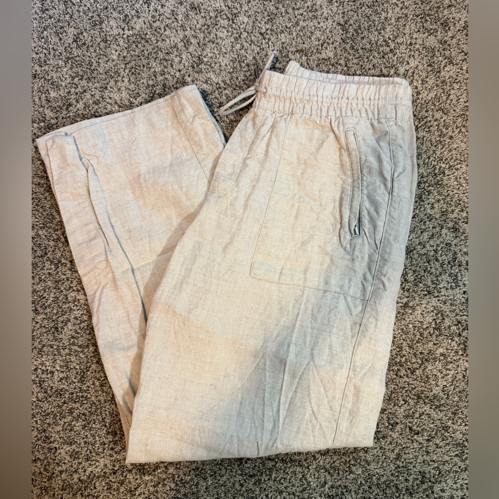 Athleta Linen Drawstring Pants Size M